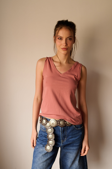 TANK TOP CUELLO V - BLANCO