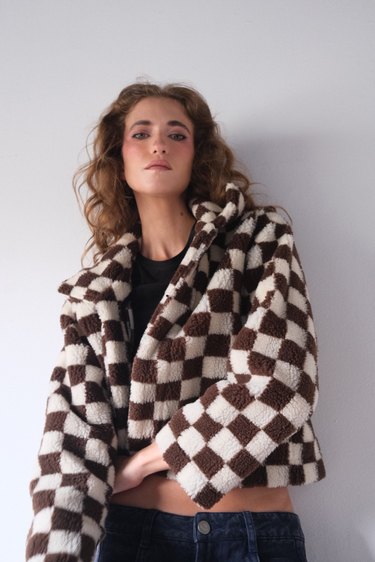 CHAQUETA CUADROS - CHOCOLATE